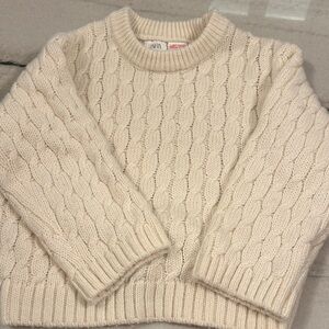 Zara Women's Ivory Cable Knit Sweater